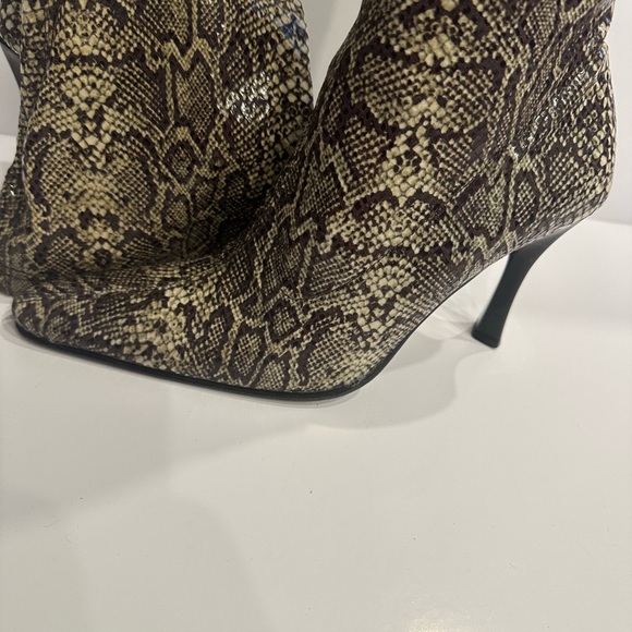 Italian Leather Snake Print Boots | Genuine Leather | Size 36 - Picture 3 of 8